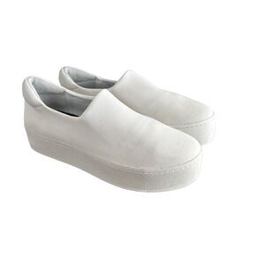 Opening Ceremony Cici White Platform Slip-on Sneakers Chunky Canvas Sz 39/US 8.5